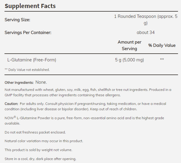 NOW Sports - L-Glutamine Powder - 454 g