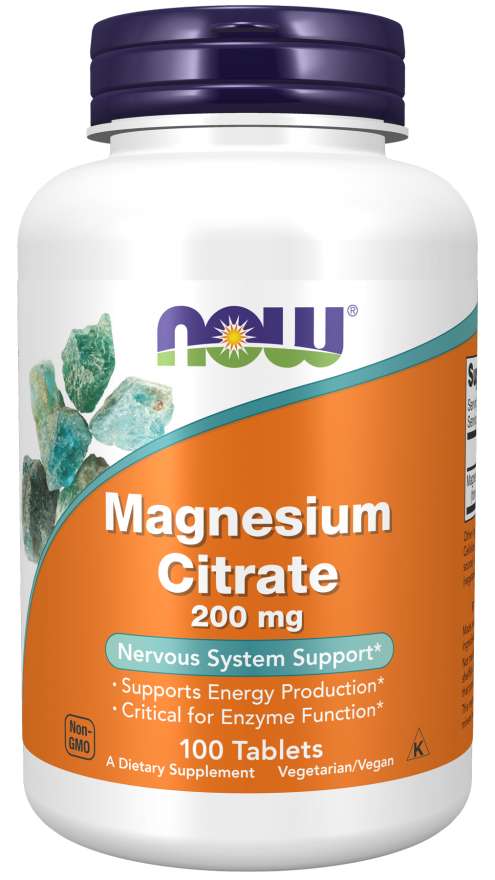 NOW - Magnesium Citrate 200 МГ - 100 Таблетки