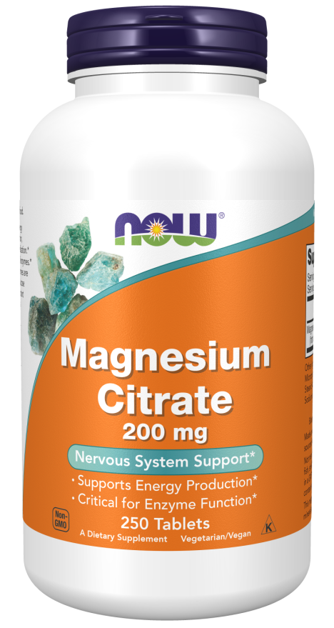 NOW - Magnesium Citrate 200 МГ - 250 Таблетки
