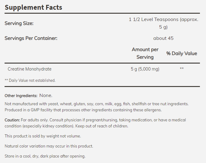 NOW Sports - Creatine Monohydrate - 1000 Г