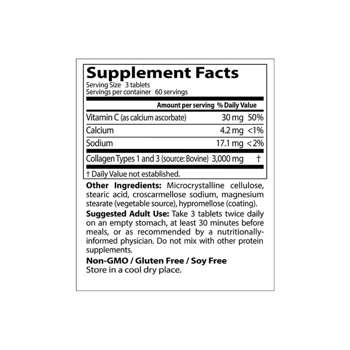 Doctor's Best BEST Collagen Types 1 & 3 / 1000 mg 180 Таблетки, 60 Дози