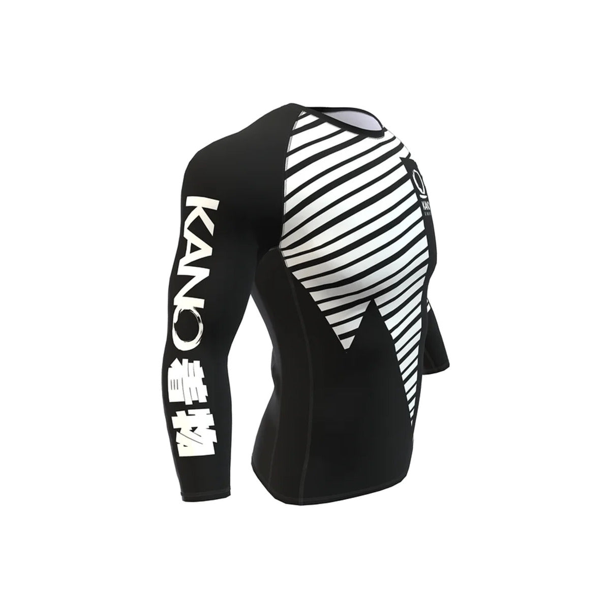 Рашгард от Kano Kimonos - дълги ръкави, ранкиран - бял