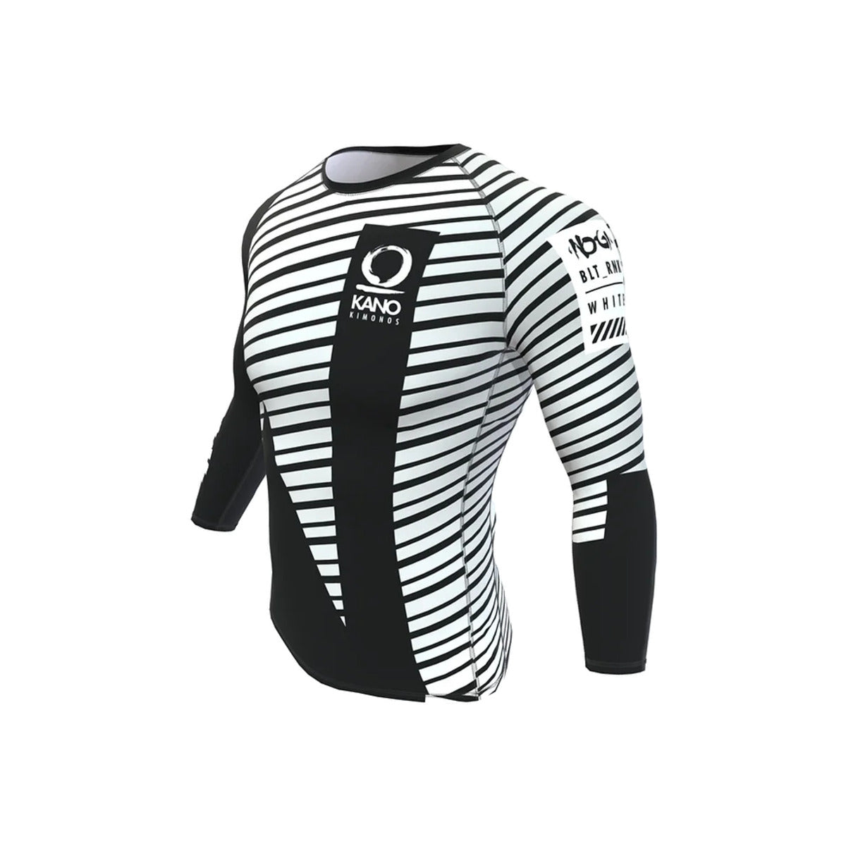 Рашгард от Kano Kimonos - дълги ръкави, ранкиран - бял