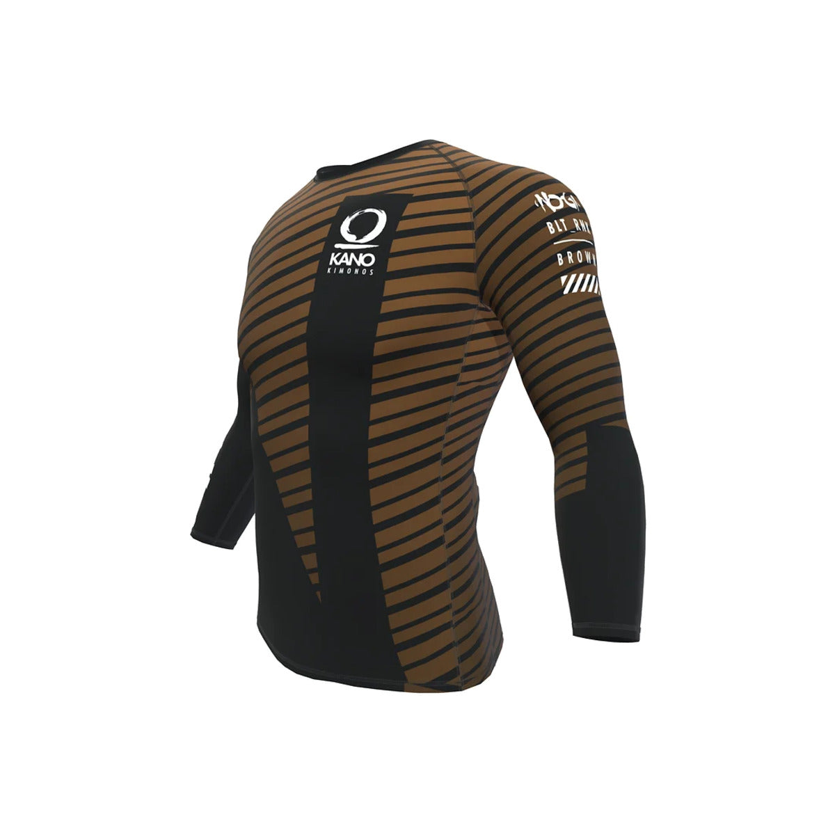 Рашгард от Kano Kimonos - дълги ръкави, ранкиран - кафяв
